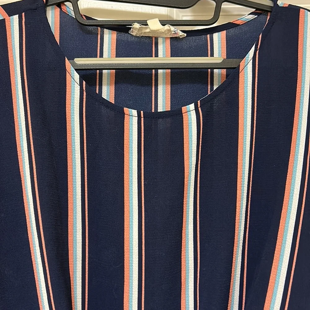 Pink Republic Navy Blue Front Knot Shirt Size M - Picture 2 of 13